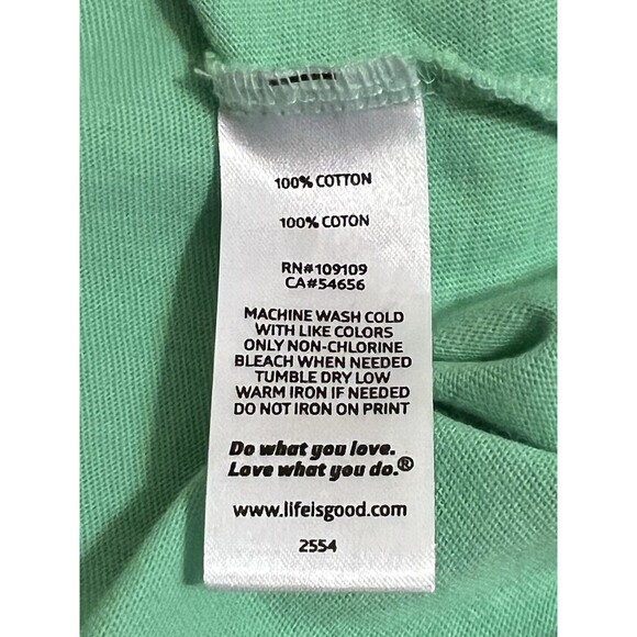 LIFE IS GOOD Green Crusher Tee Graphic Shirt Beach Palm Tropical Women's Size L - Picture 5 of 8